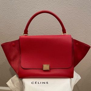 Celine Trapeze Medium in Red